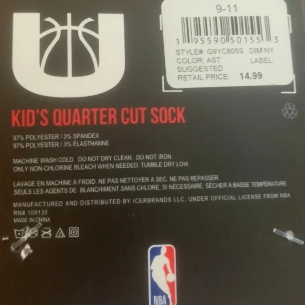 NWT Boy's New York Knicks Ultra Game 3 Pairs Quarter Cut Socks